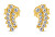 Originali orecchini longitudinali placcati oro con zirconi EA358Y