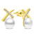 Glitzernde vergoldete Ohrringe mit Perlen EA906Y