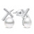 Csillogó ezüst fülbevaló gyöngyökkel EA906W