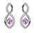 Orecchini pendenti in argento scintillante con ametiste Precious Stone SE09089AM