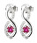 Eleganti orecchini pendenti in argento con rubini Precious Stone SE09089C