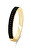Glitzernder vergoldeter Ring mit schwarzen Zirkonen RI058Y