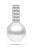 Třpytivý stříbrný přívěsek s pravou perlou a zirkony PT90W