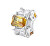 Csillogó ezüst medál Fancy Energy Yellow FEY02