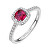 Elegantní stříbrný prsten Fancy Passion Ruby FPR136