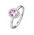 Elegantný strieborný prsteň Fancy Vibrant Pink FVP73
