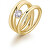 Massiver vergoldeter Ring mit Zirkonia Ribbon BBN46