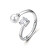 Anello aperto in acciaio con zircone e perla Affinity BFF190