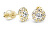 Orecchini lussuosi a lobo in oro giallo con diamanti DZ60167-30-00-X-1