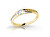 Blyštivý prsteň zo žltého zlata so zirkónmi Z6708–2106-X-1