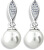 Luxus fülbevalók fehér aranyból, valódi gyöngyökkel és cirkónium kövekkel Z6412-3124-10-X-2