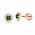 Půvabné náušnice z růžového zlata se zelenými zirkony Z9002-3100-30-90-X-4
