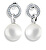 Incantevoli orecchini di perle in oro bianco con zirconi Z6411-3123-10-X-2