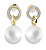Půvabné perlové náušnice ze žlutého zlata se zirkony Z6411-3123-10-X-1