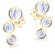 Bezaubernde goldene Ohrringe mit funkelnden Zirkonen Z8030-30-10-X-1