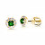 Pôvabné zlaté náušnice so zelenými zirkónmi Z9002-3100-30-90-X-1