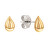 Cercei fini tip știfturi placați cu aur Sculptured Drops 35000071