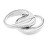 Elegante set di anelli in acciaio Elongated Drops 35000447