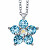 Verspielte Halskette mit Kristallen Party Flower 30545.AQU.R