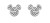 Bájos acél bedugós fülbevaló cirkónium kövekkel Mickey Mouse E600178RWL-B.CS