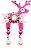Brosă mini Cerb roz - Swarovski® Elements