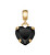 Pozlacený přívěsek s černým srdíčkem Charms DW00400431