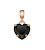 Pozlacený přívěsek s černým srdíčkem Charms DW00400426