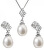Luxusní stříbrná souprava s pravými perlami Pavona 29018.1 (náušnice, řetízek, přívěsek)