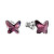 Náušnice s fialovými krystaly Swarovski Motýl 51048.3 amethyst