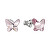 Náušnice s světle růžovými krystaly Swarovski Motýl 51048.3 light rose