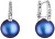 Mysteriöse Silber Ohrringe mit dunkelblauer synthetischer Perle 31301.3