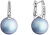 Cercei frumoși din argint cu perle sintetice de culoare albastru deschis 31301.3