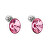 Růžové peckové náušnice s krystaly Swarovski 31274.3 rose