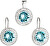 Set á la Kate Middleton 39107.3 light turquoise (orecchini, pendente) 