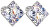 Négyzet alakú fülbevalók kristályokkal  Violet 31169.3