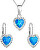 Herz Schmuckset mit Kristallen Preciosa 39161.1 & blue s. Opal (Ohrringe, Halskette, Anhänger)