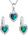 Szív alakú ékszerszett Preciosa kristállyal 39161.1 & green s.opal  (fülbevaló, nyaklánc, medál)