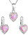 Set di gioielli a cuore con cristalli Preciosa 39161.1 & light rose s.opal (orecchini, catena, pendente)