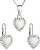 Csillogó szív alakú ékszerszett Preciosa kristállyal 39161.1 & white s.opal(fülbevaló, nyaklánc, medál)