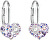Srdiečkové náušnice s kryštálmi Swarovski 31125.9 violet