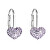 Cercei în formă de inimă cu cristale 31125.3 violet