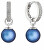 Silber Ohrringe mit blauen synthetischen Perlen und Zirkonen 31298.3