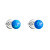 Strieborné náušnice s modrými syntetickými opálmi 11246.3 blue
