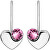 Ezüst szív alakú fülbevaló Swarovski kristályokkal 31299.3 Rose