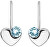 Ezüst szív alakú fülbevaló Swarovski kristályokkal 31299.3