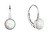 Stříbrné visací náušnice s bílým syntetickým opálem 11467.1 white