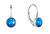 Stříbrné visací náušnice s modrým syntetickým opálem 11467.3 blue