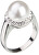 Stříbrný perlový prsten s krystaly Swarovski London Style 35021.1