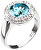 Stříbrný prsten s modrým krystalem Swarovski 35026.3