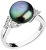 Stříbrný prsten s tmavou říční perlou a zirkony 25002.3